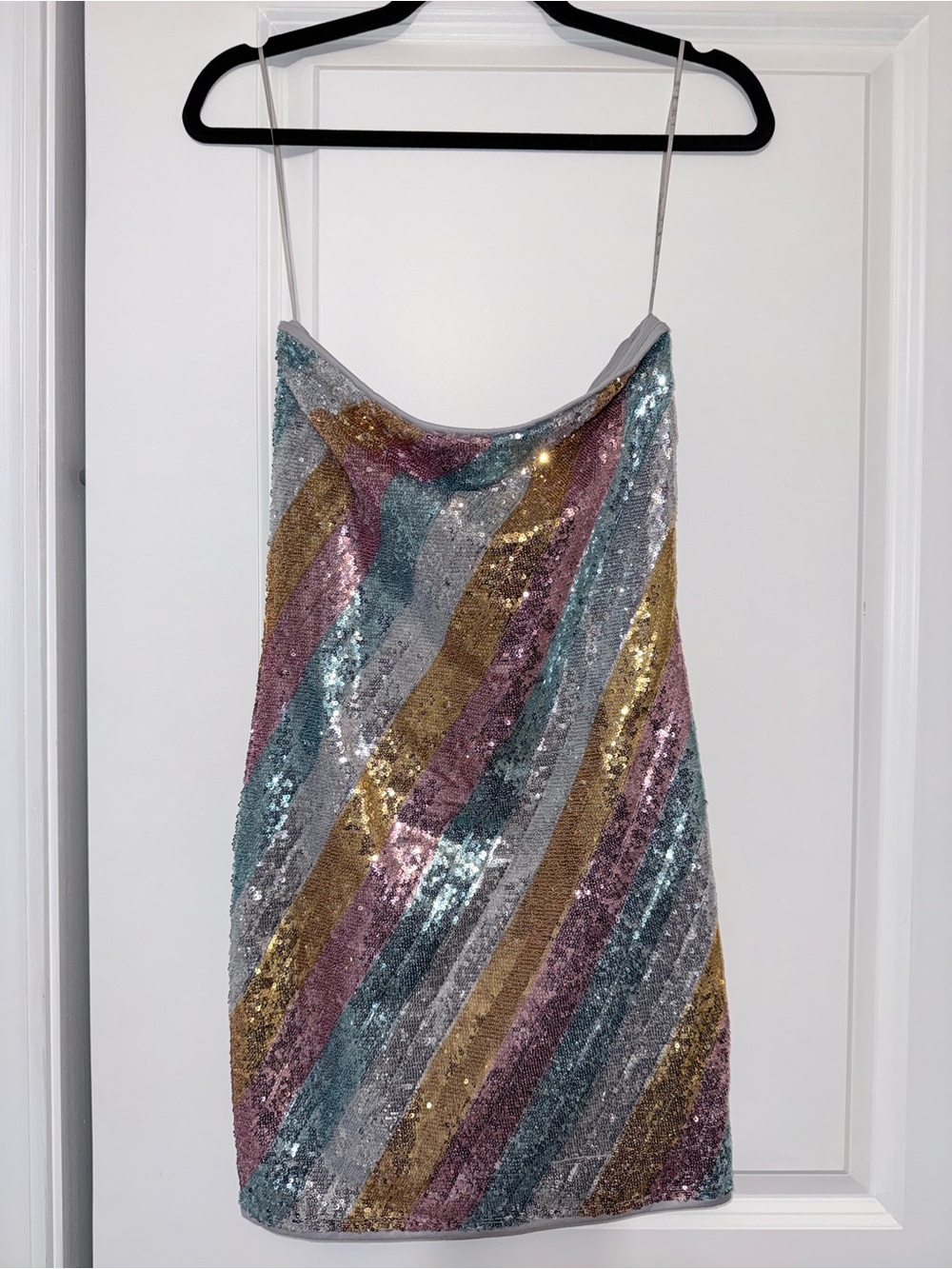 Flying Tomato Sequin Mini Dress in Gold, Pink & Blue